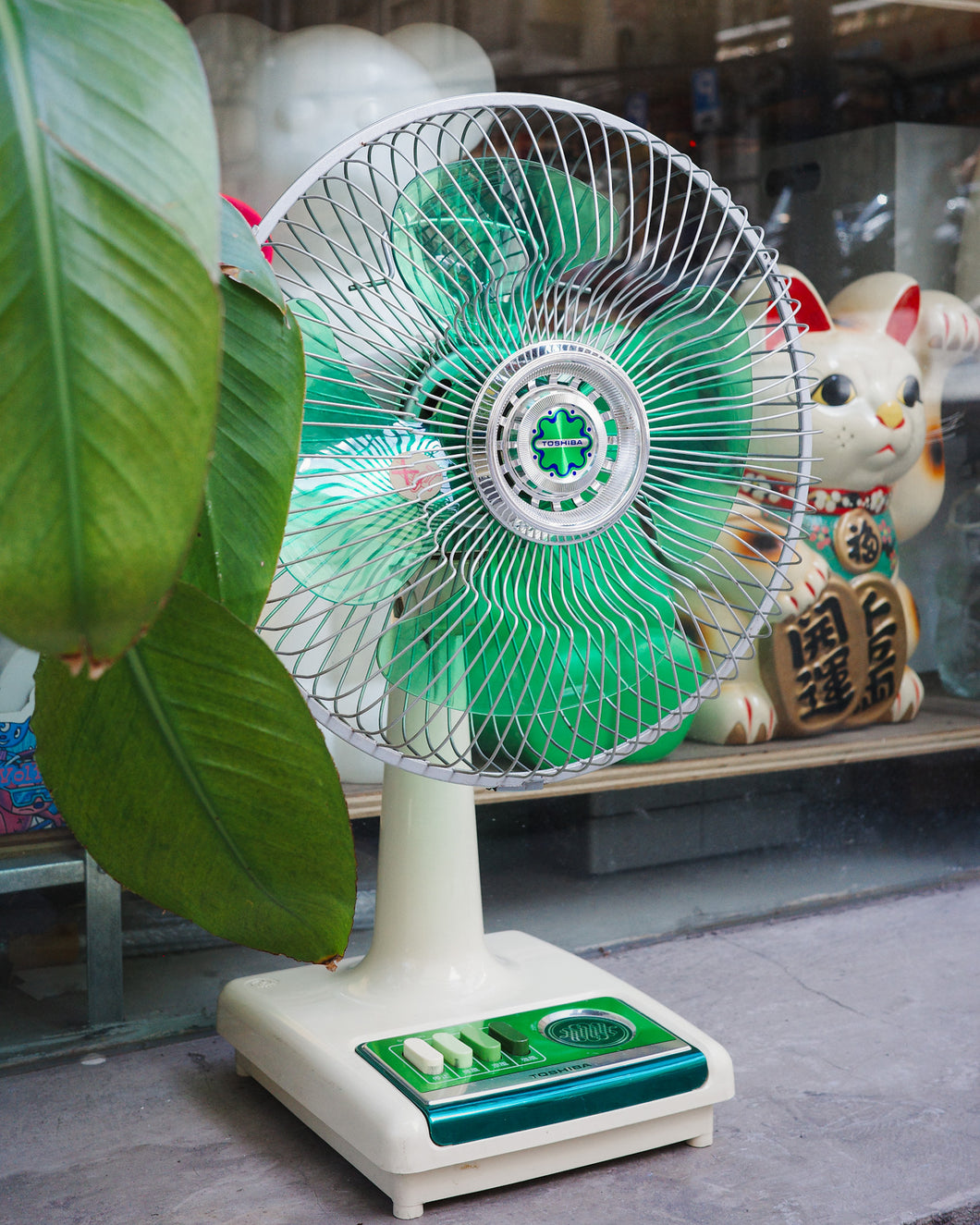 日本製 80s Toshiba 綠色風扇