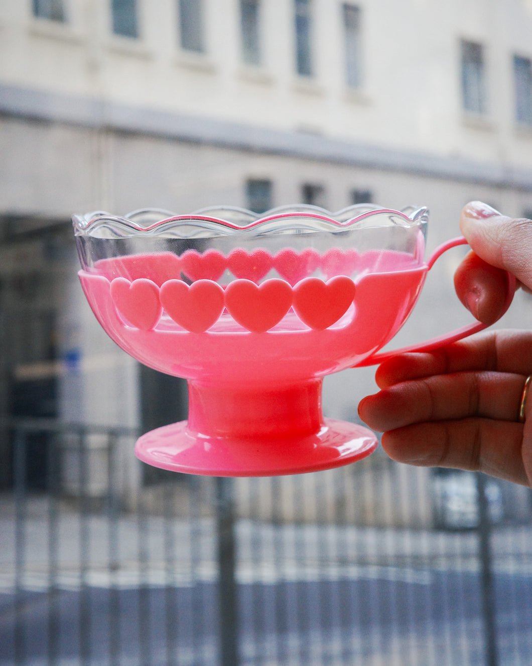 日本製 70s Plussy 粉紅甜品杯
