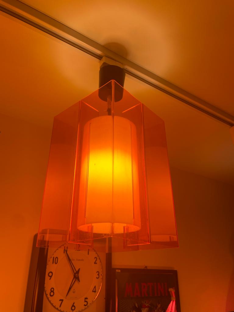 日本製 80s National 透橙色立方吊燈