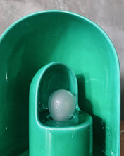 將圖片載入圖庫檢視器 日本製 80s YAMAGIWA “Ceramica“ 深綠色陶瓷檯燈
