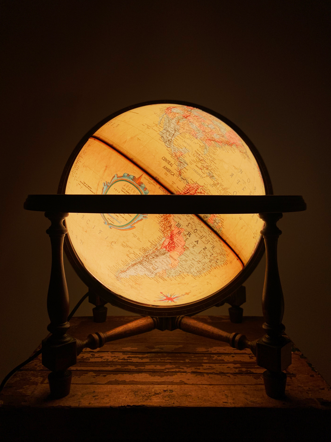 美國製 1985年 Replogle Globes 12吋地球儀燈 (英文版)