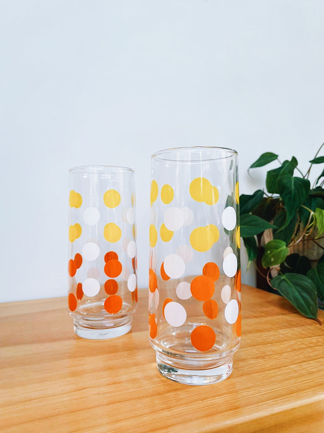 日本製 昭和 波點玻璃水杯