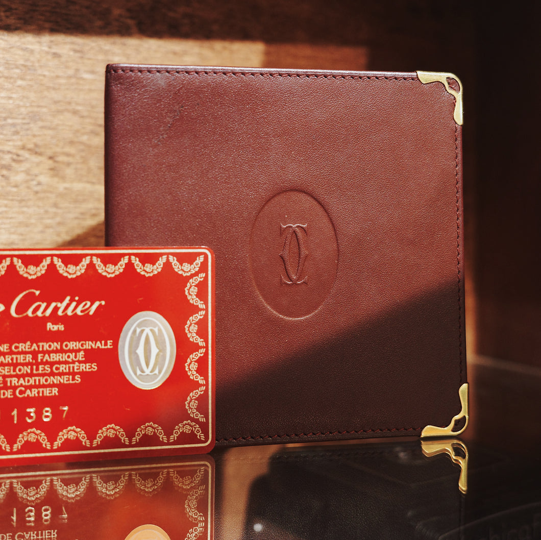 意大利製 中古 Cartier兩褶錢包