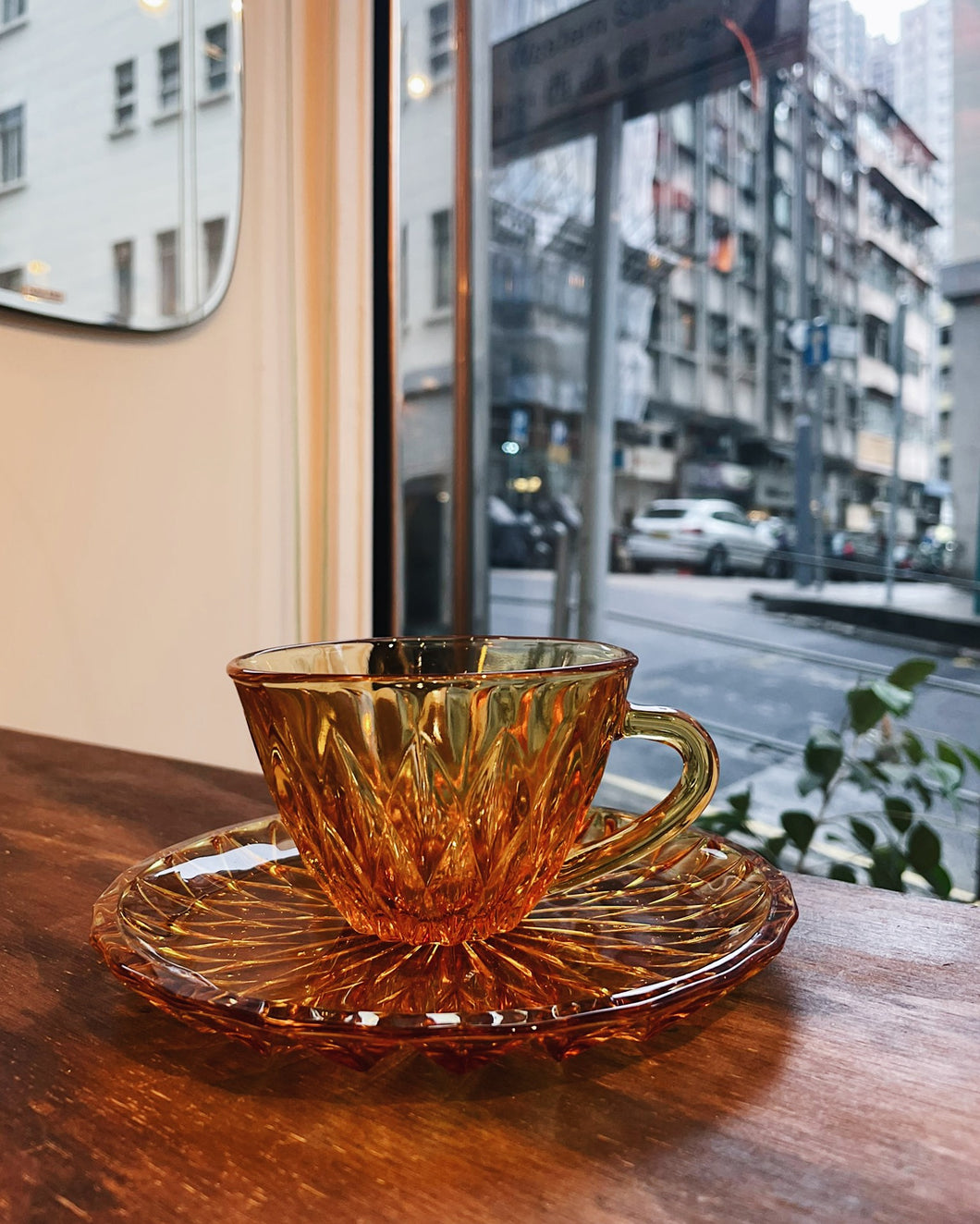 日本製 70s 琥珀咖啡杯